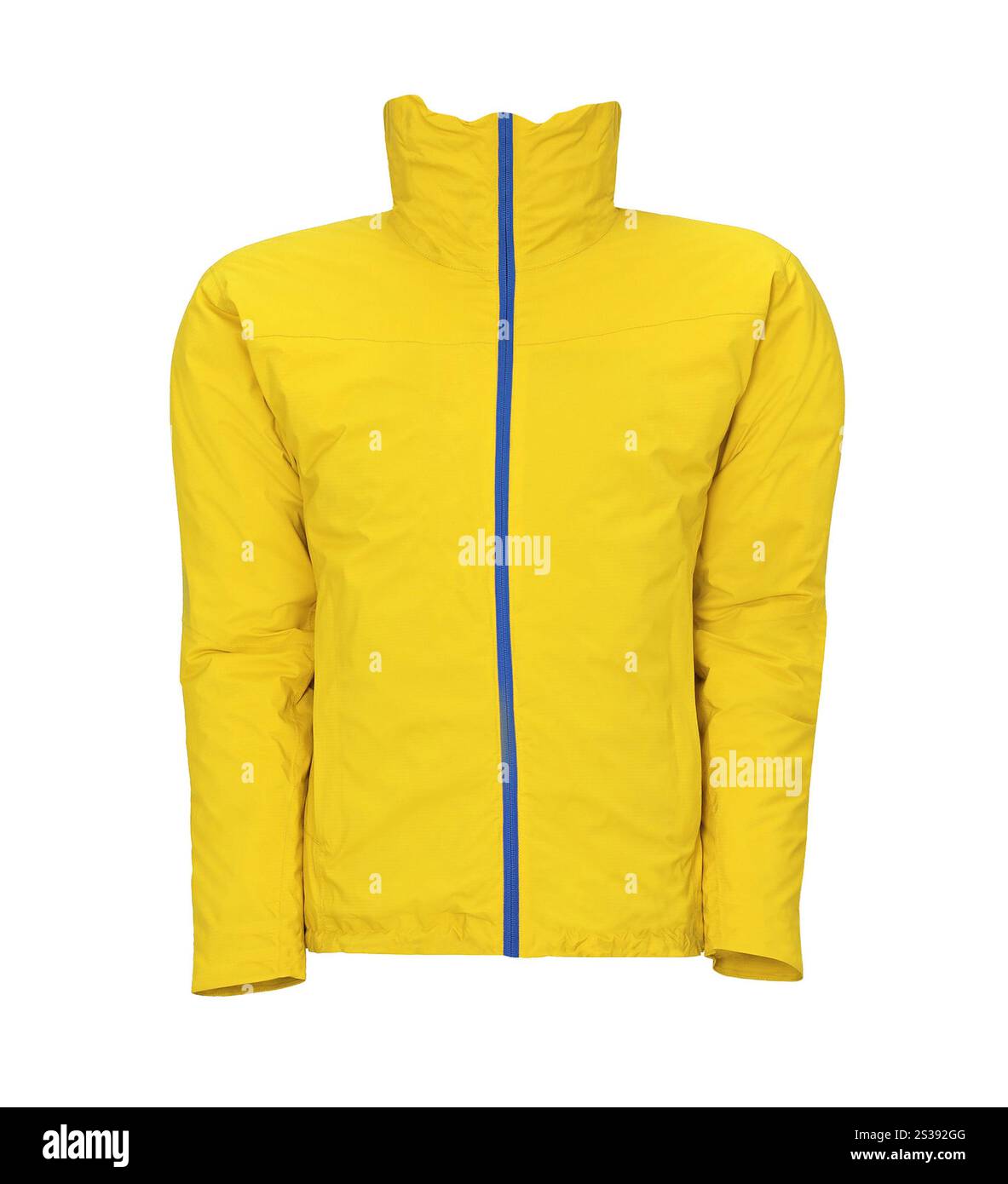 veste jaune isolée sur blanc Banque D'Images