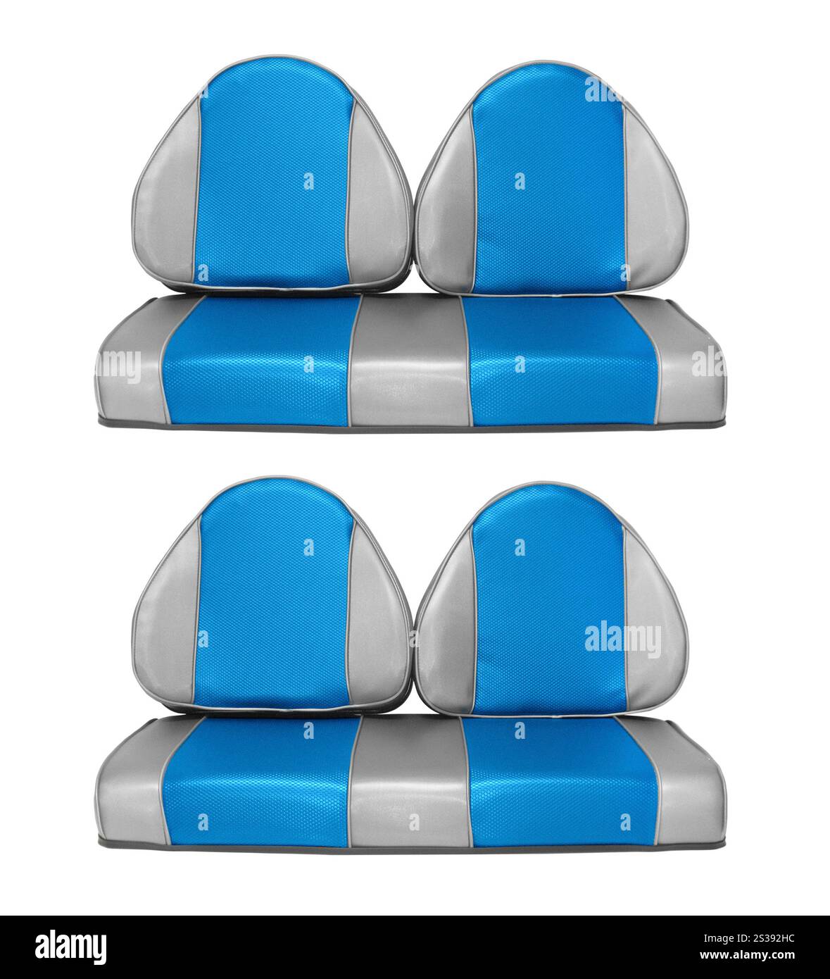 ensemble de sièges d'auto bleus isolés sur blanc. ensemble de sièges d'auto bleus isolés Banque D'Images