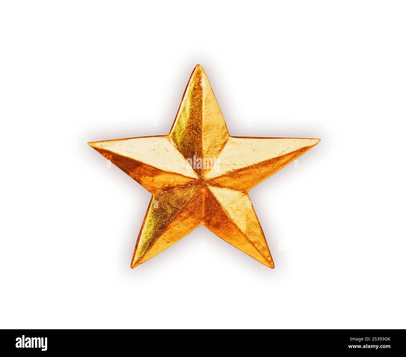 Étoile dorée isolée sur blanc Banque D'Images
