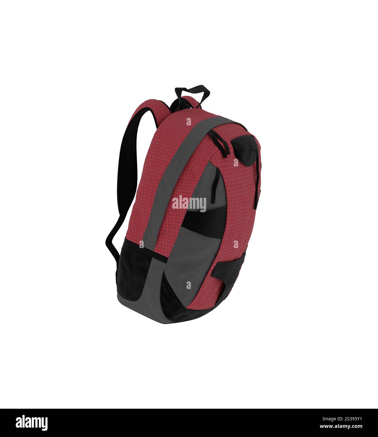Sac à dos Red School isolé sur blanc Banque D'Images