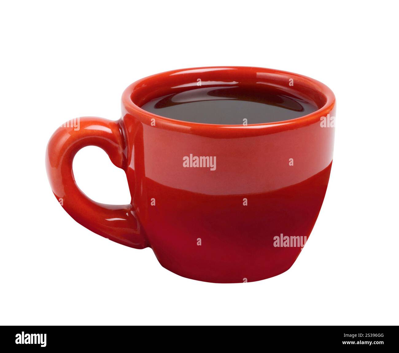 Tasse rouge de café isolé Banque D'Images