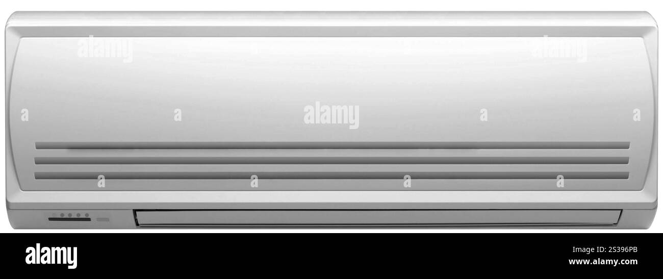 installation de climatiseurs sur un fond blanc isolé Banque D'Images