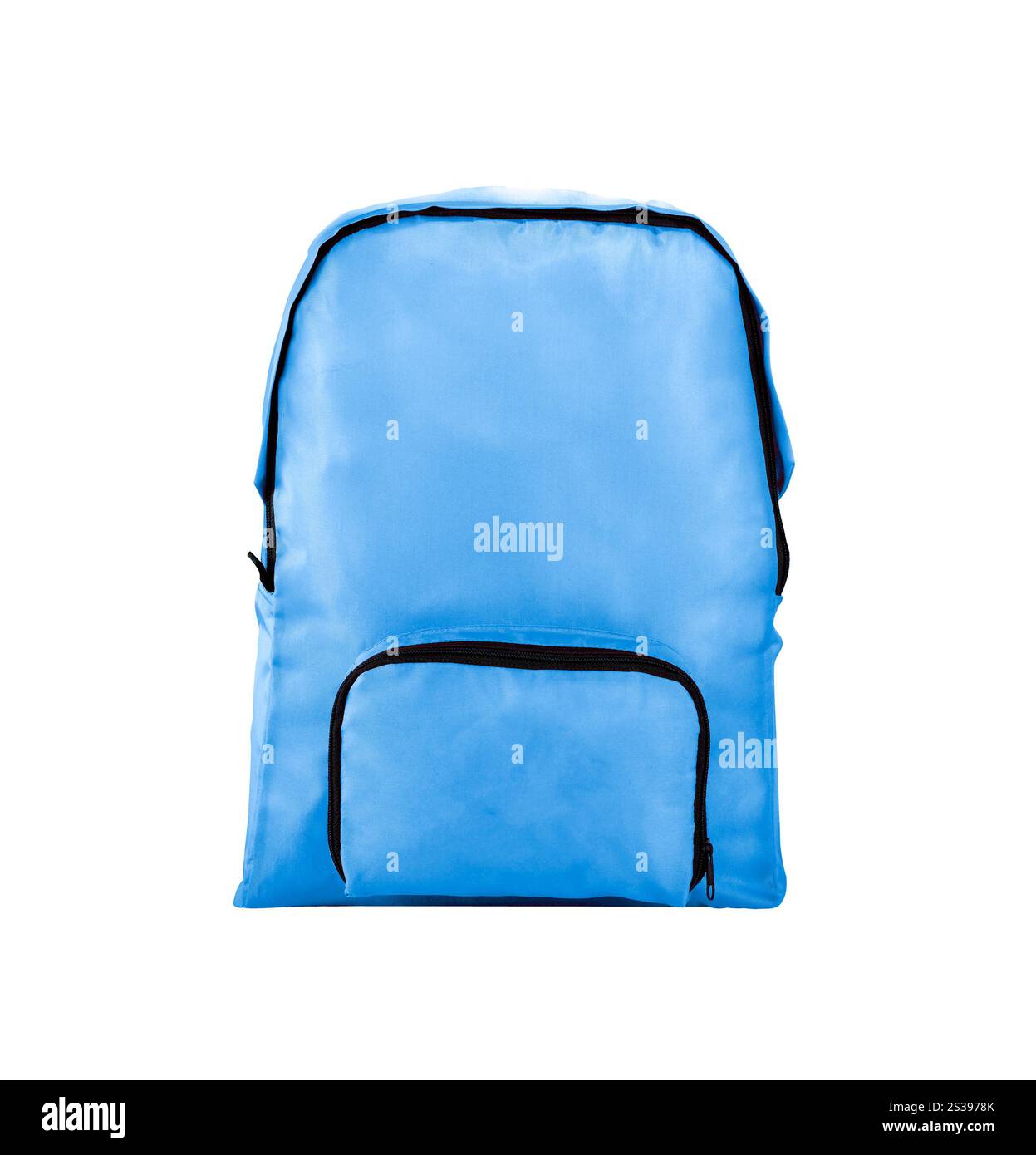 Sac à dos école bleue isolated on white Banque D'Images