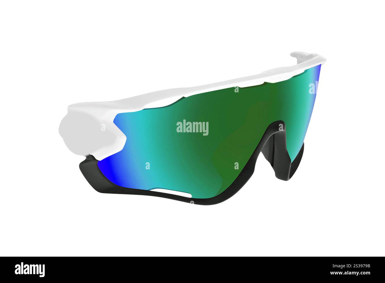lunettes de snowboarder isolées sur blanc Banque D'Images