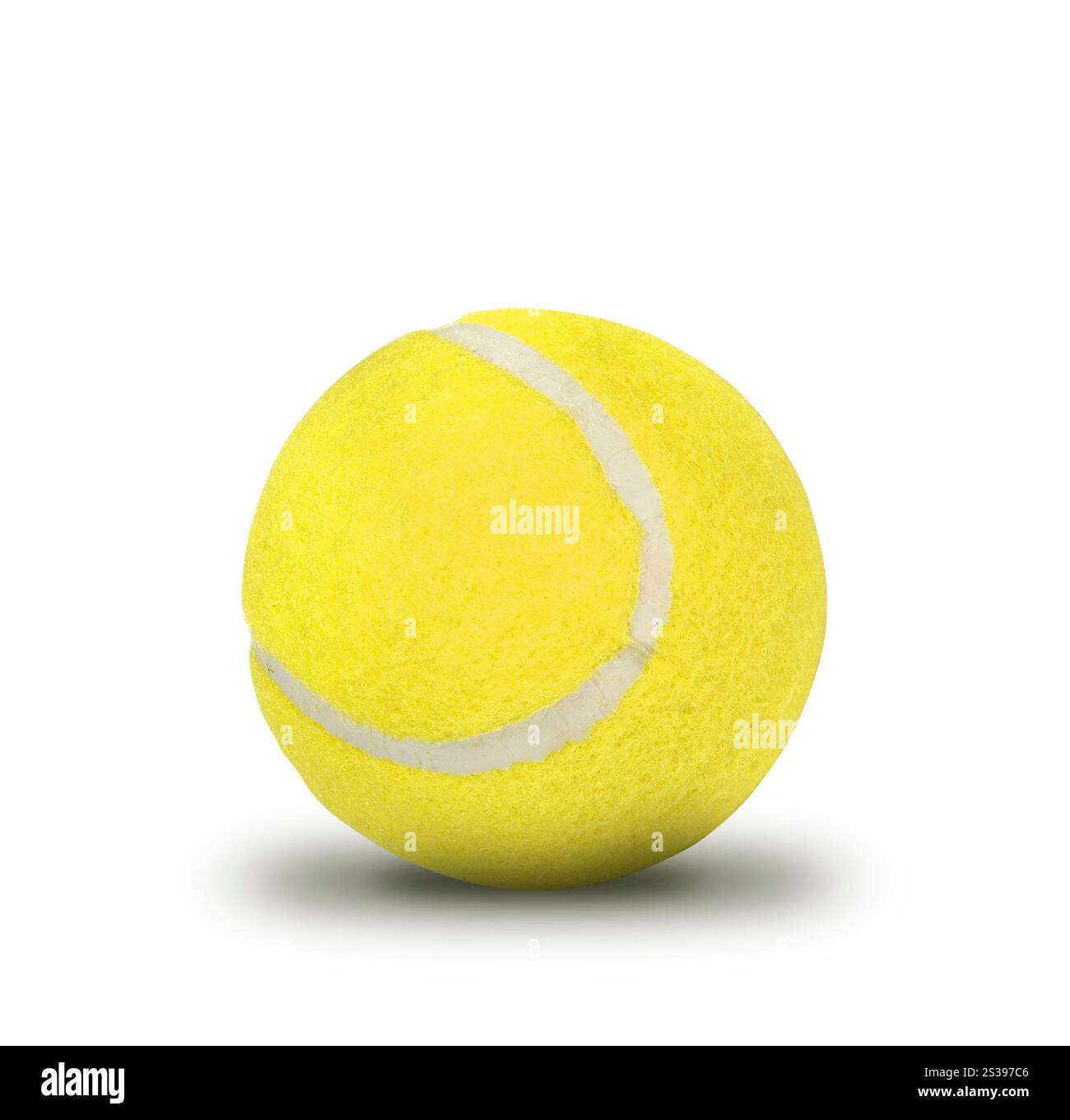 Balle de tennis isolé sur fond blanc. Banque D'Images