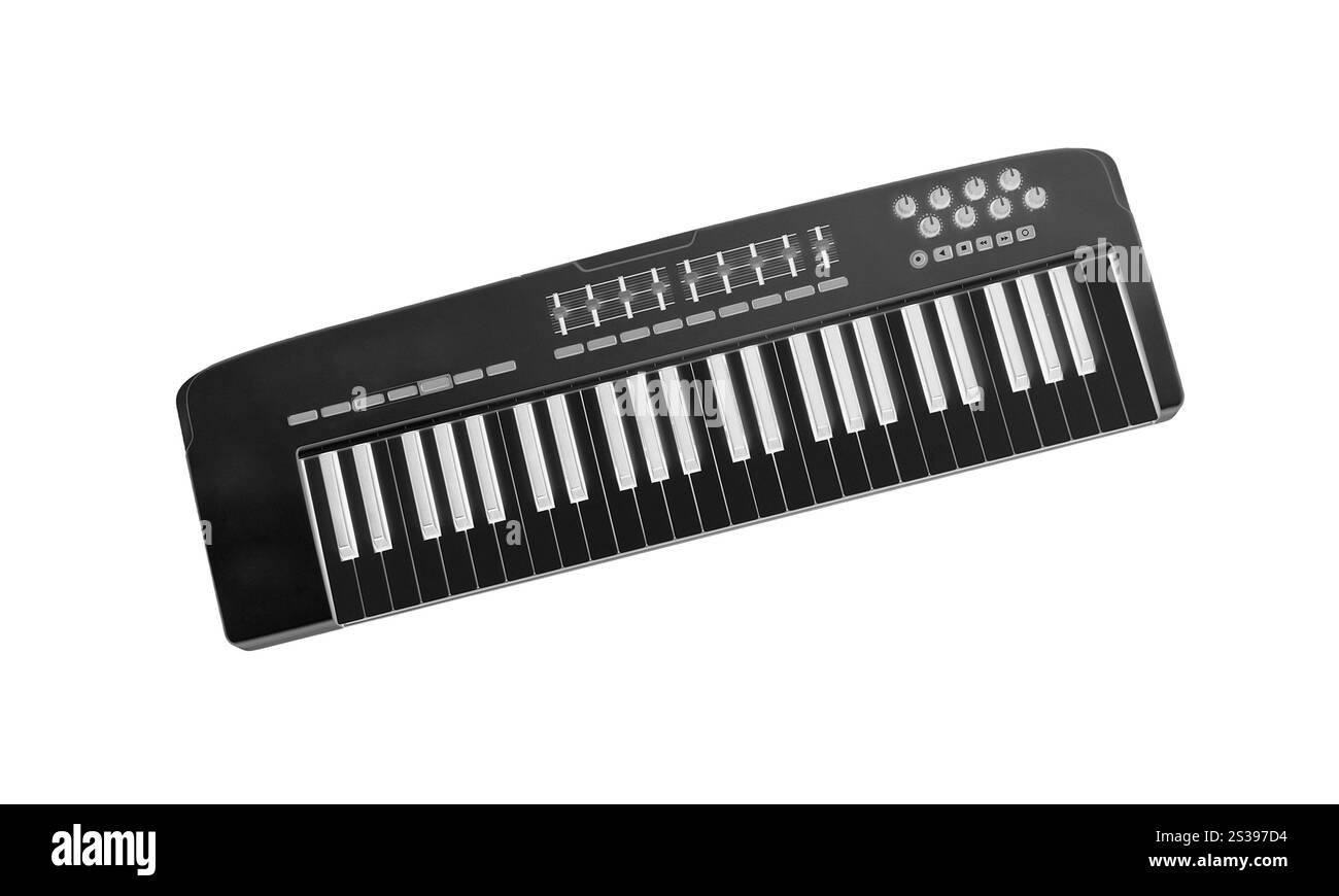 Clavier musical isolé sur fond blanc. Clavier musical isolé sur blanc Banque D'Images Clavier musical isolé sur fond blanc. Clavier musical isolé sur blanc Banque D'Images