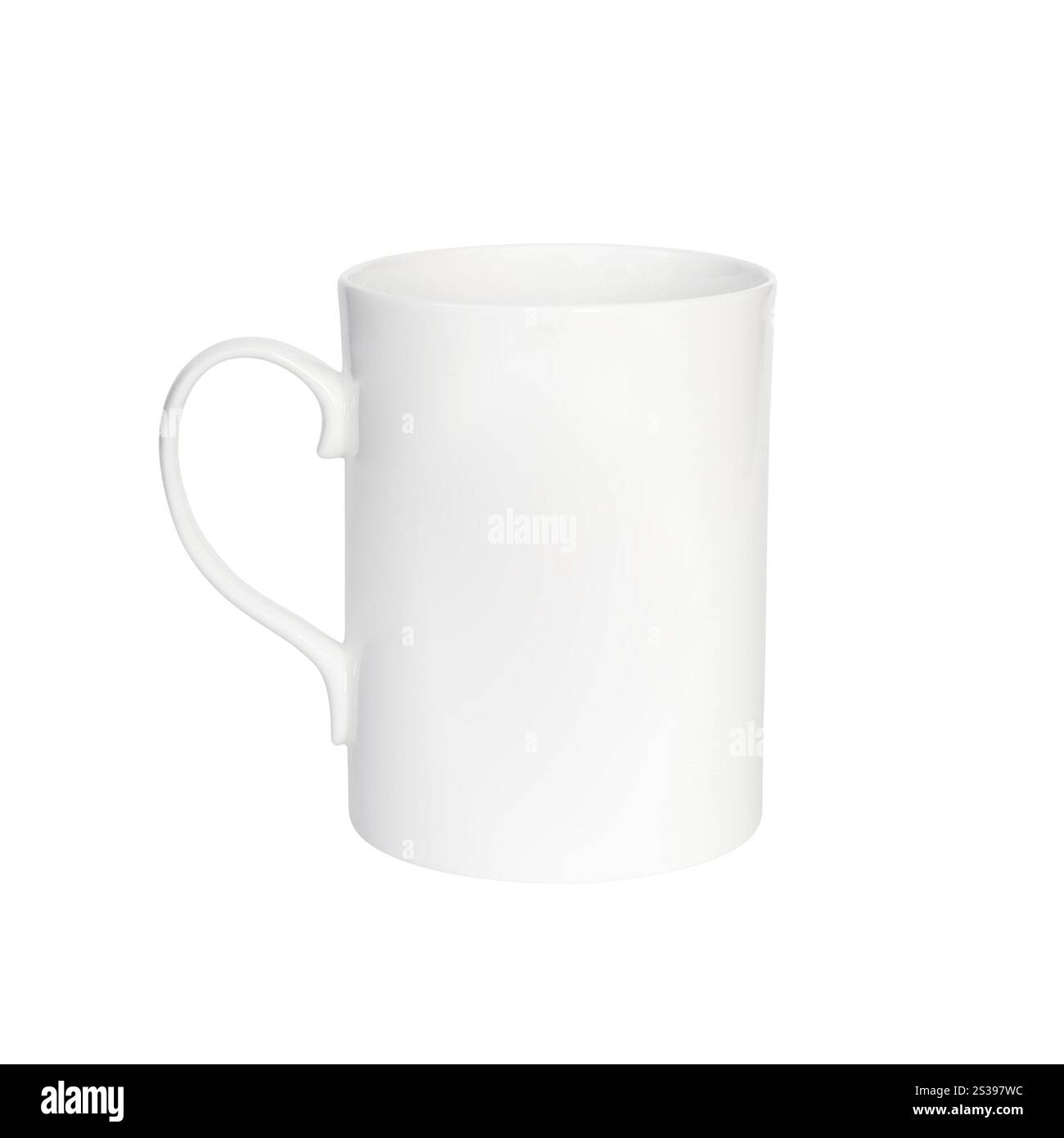 tasse blanche isolée sur fond blanc. tasse blanche Banque D'Images