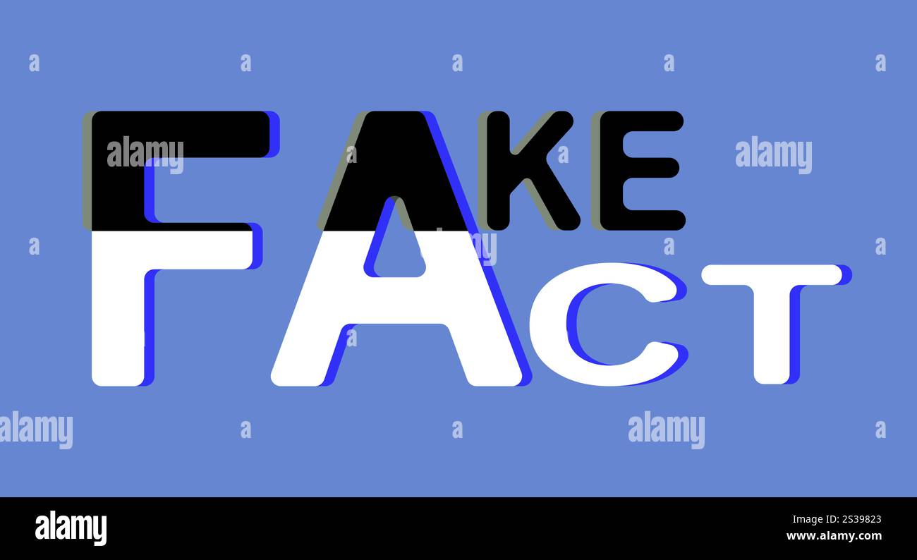 Le texte est fait et faux un fond bleu Illustration de Vecteur