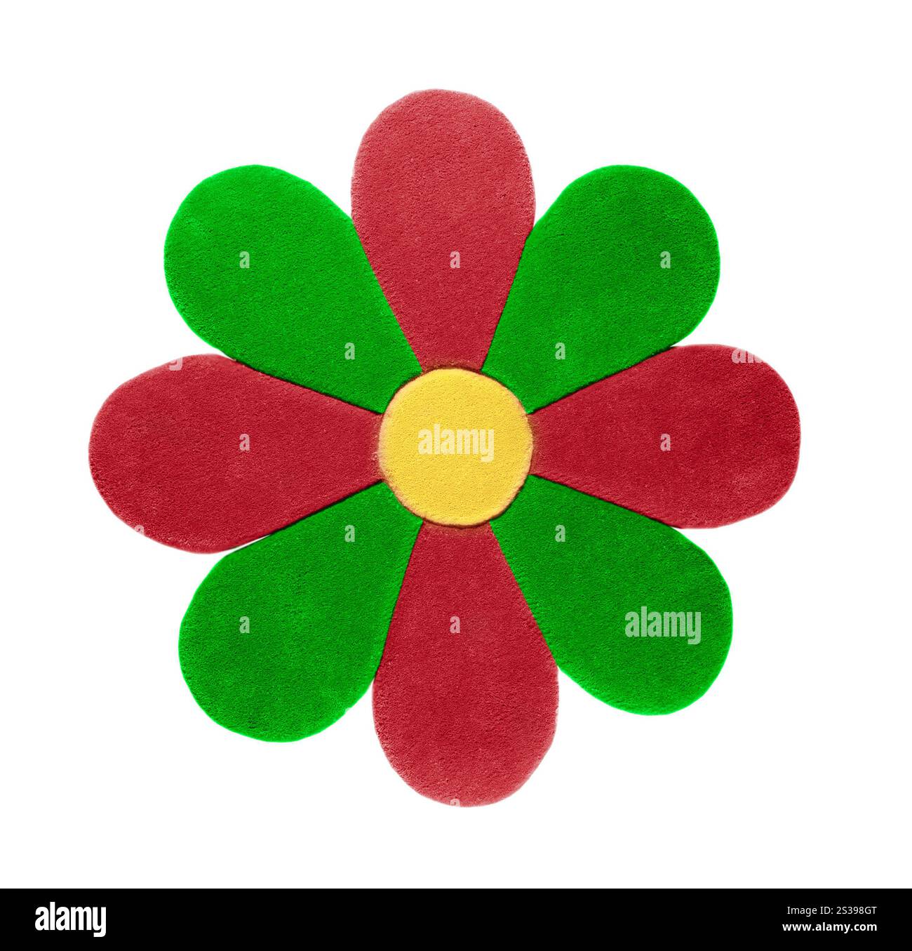 tapis en forme de fleur isolé sur fond blanc. tapis en forme de fleur Banque D'Images