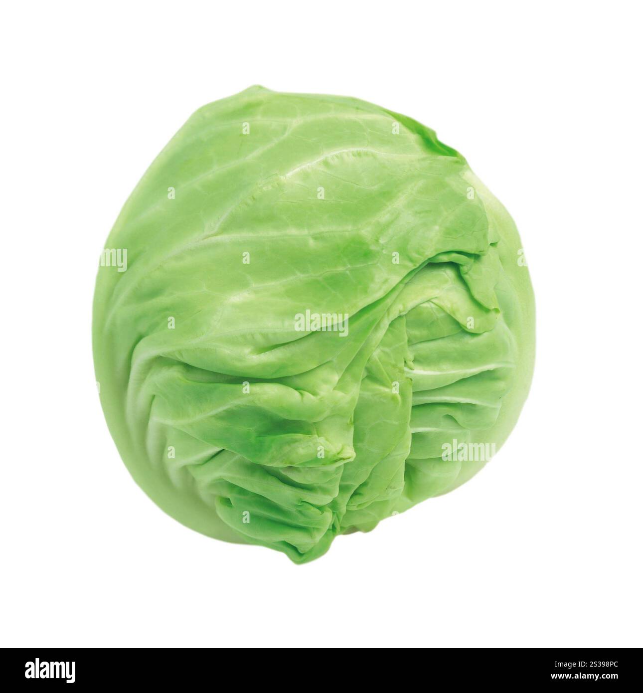 Légume de chou vert frais isolé sur fond blanc. Légume frais de chou vert Banque D'Images