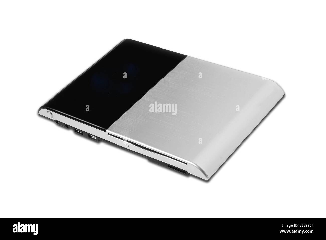 Disque dur externe isolé sur fond blanc. Disque dur externe Banque D'Images
