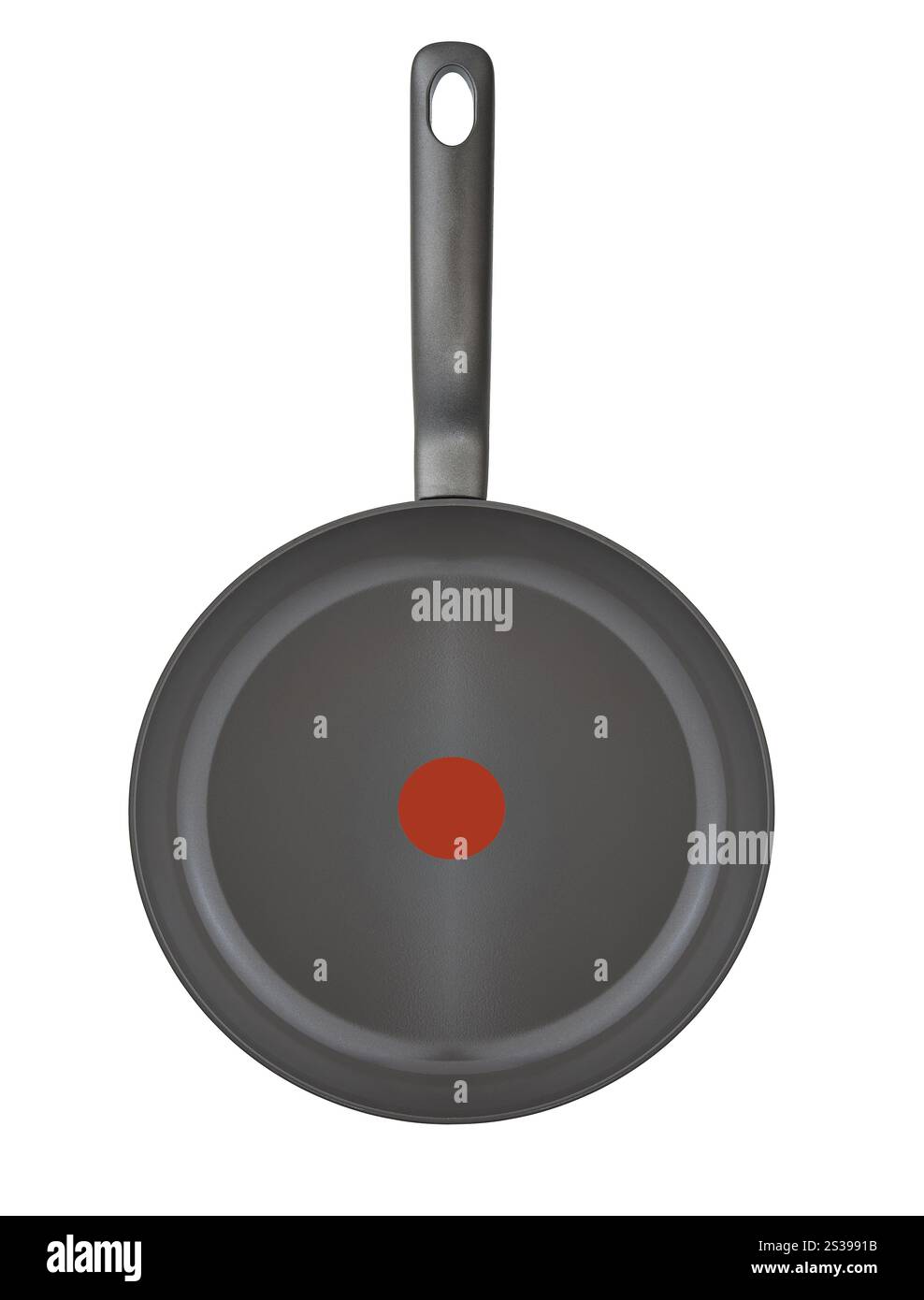 poêle noire isolée sur fond blanc. poêle noire Banque D'Images
