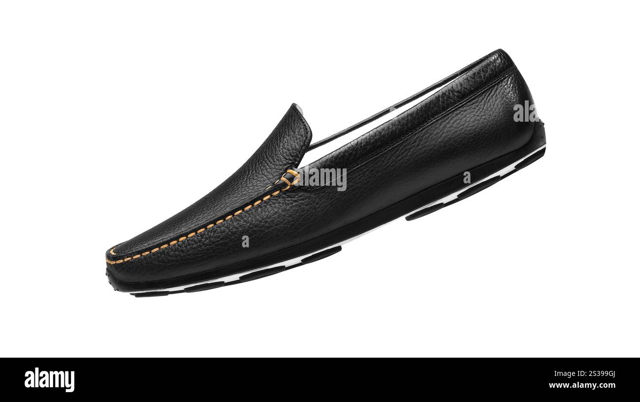 Chaussure de femme noire isolée sur fond blanc. Chaussure femme noire Banque D'Images