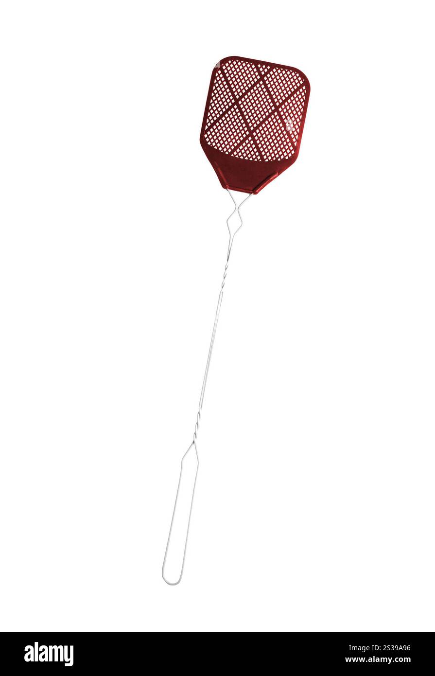 swat de mouche rouge isolé sur fond blanc. mouche rouge swiat isolé sur blanc Banque D'Images