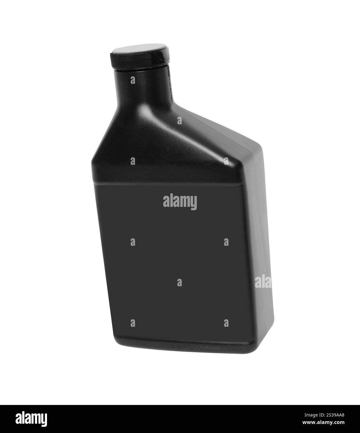 Bouteille avec de l'huile machine isolé sur fond blanc Banque D'Images