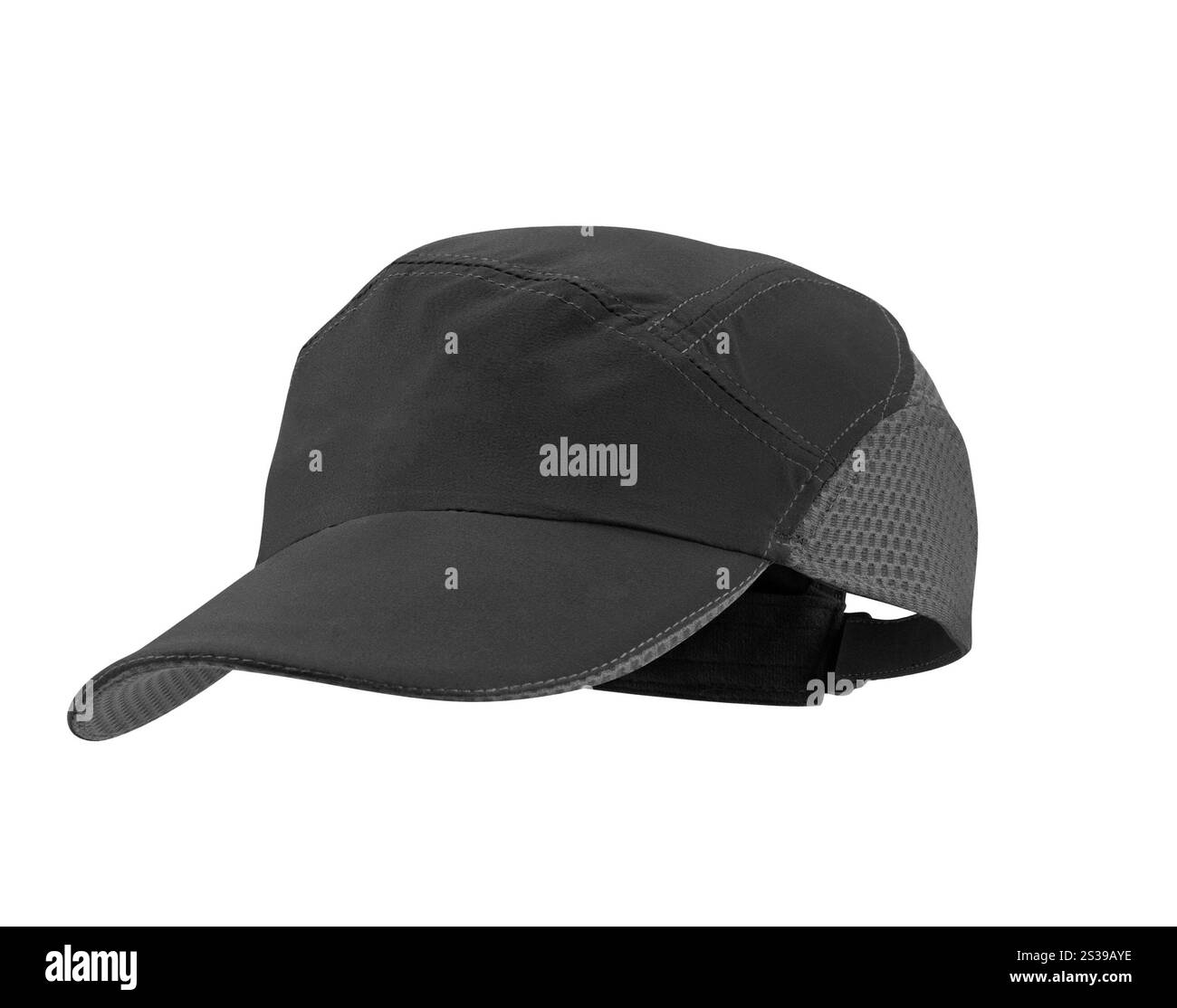 Bouchon vert et noir sur fond blanc. Capuchon vert et noir Banque D'Images