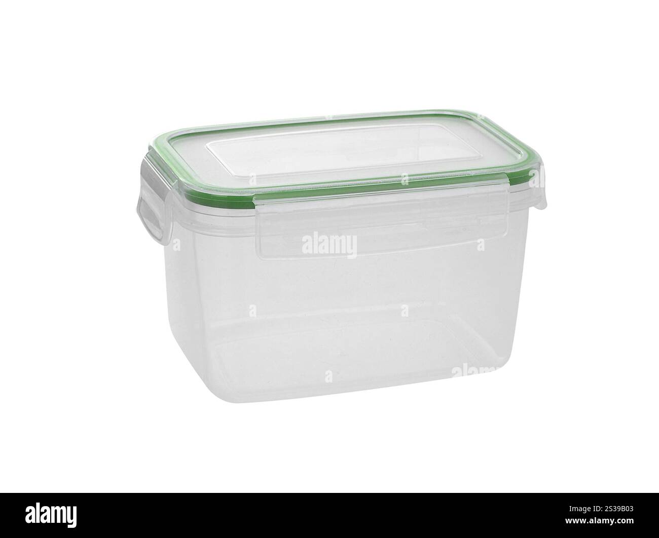 Récipient en plastique isolé sur blanc. Récipient en matière plastique Banque D'Images