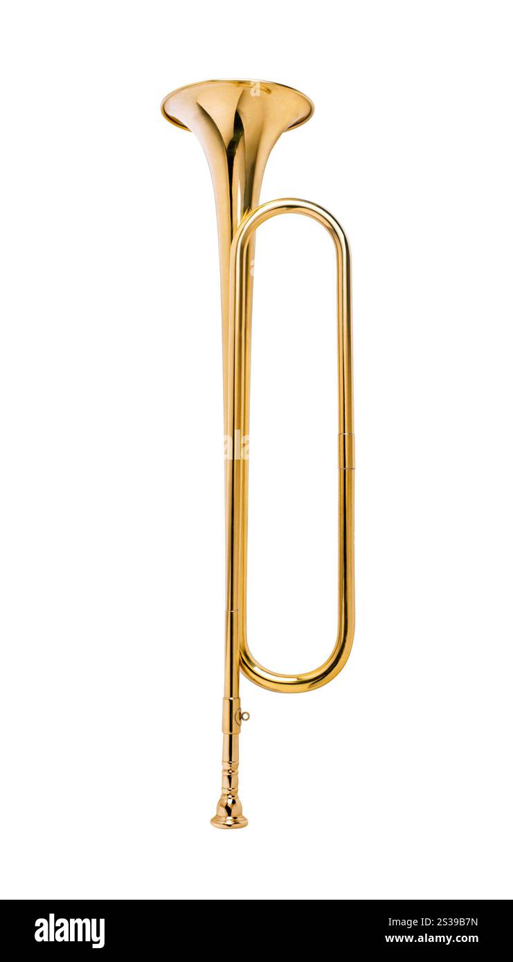 trombone un des instruments de musique isolé sur fond blanc. trombone un des instruments de musique Banque D'Images