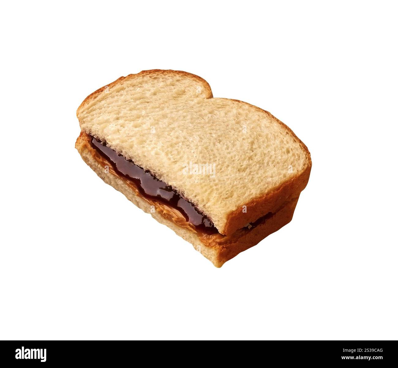 Pain avec de la crème au chocolat isolé sur fond blanc. Pain avec crème au chocolat Banque D'Images