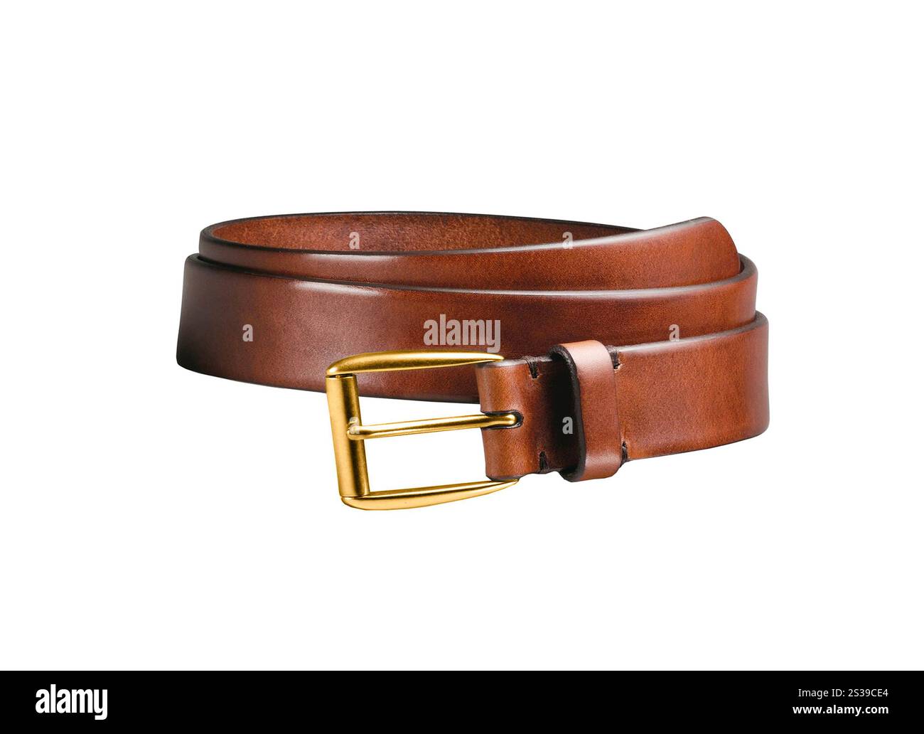 ceinture brune isolée sur fond blanc. ceinture brune isolée Banque D'Images