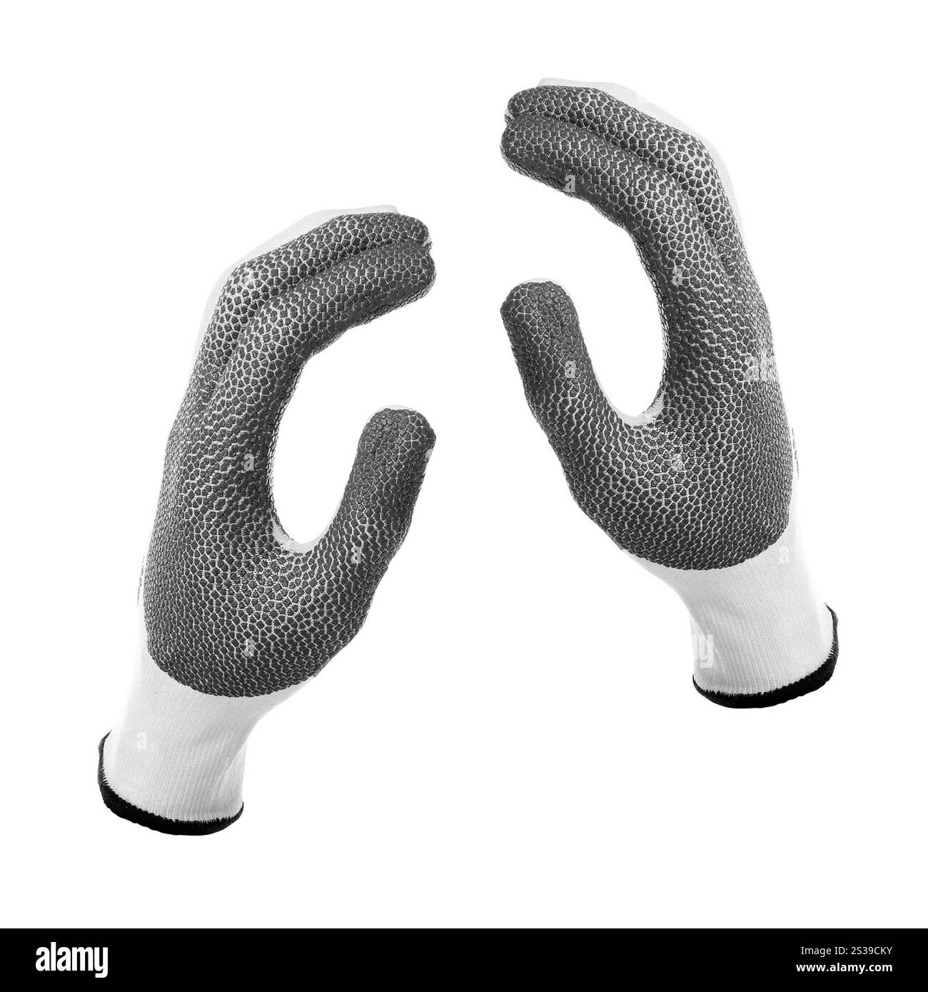 Gant de travail vert isolé sur un fond blanc. Gant de travail vert isolé Banque D'Images