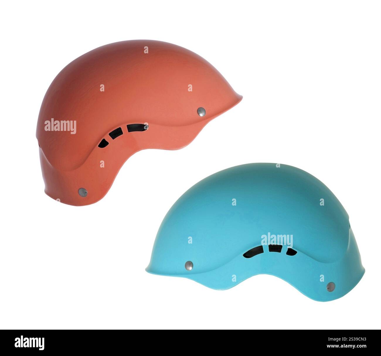 Casques de ski Btown et bleus. Casques de ski verts et punk Banque D'Images