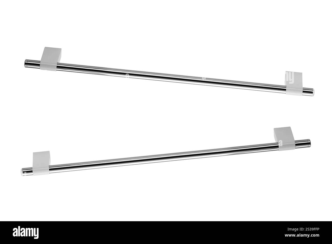 Porte-serviette en acier inoxydable isolé Banque D'Images