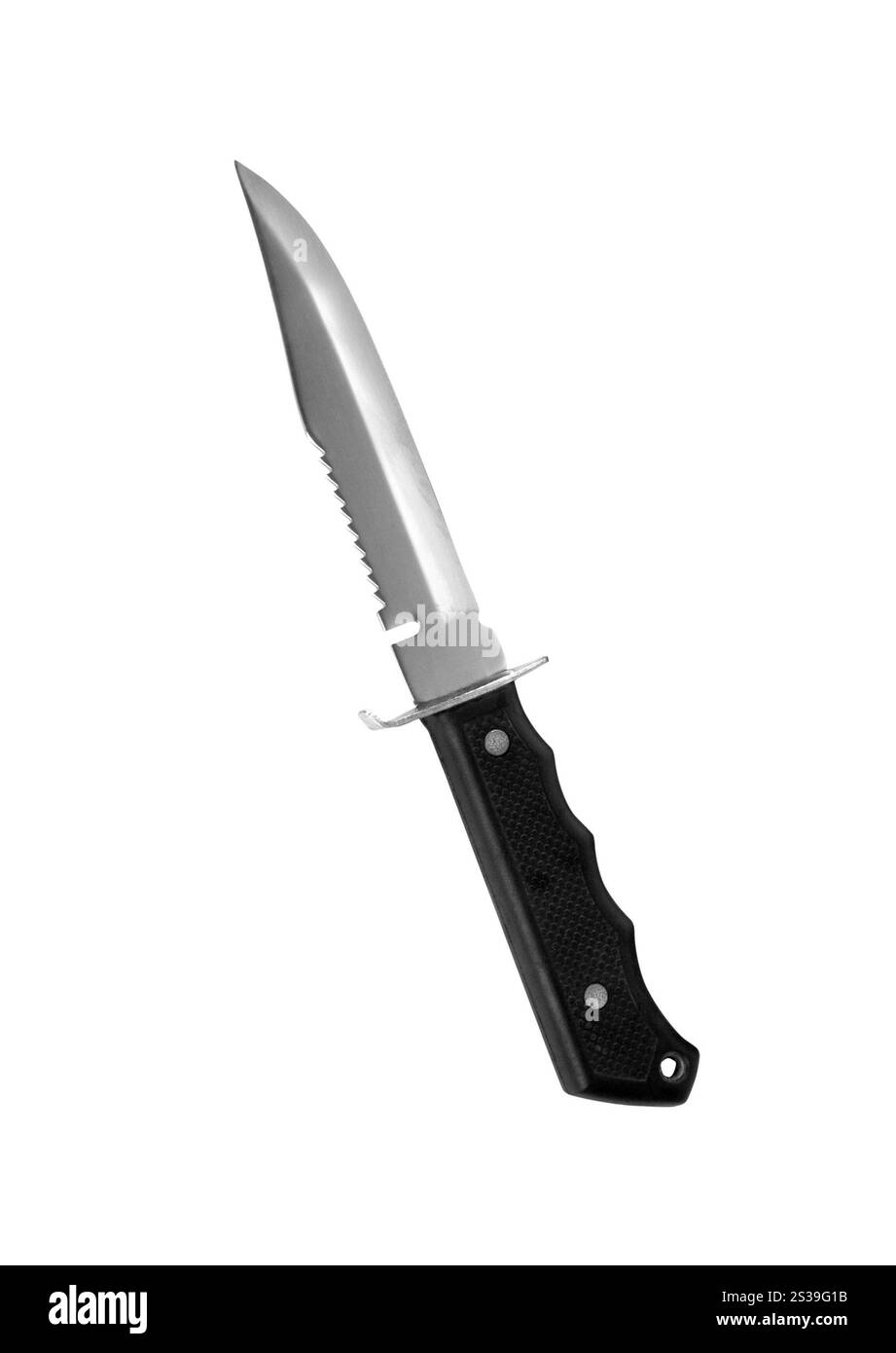 chasseur combat fait main couteau isolé. hunter combat couteau fait à la main Banque D'Images