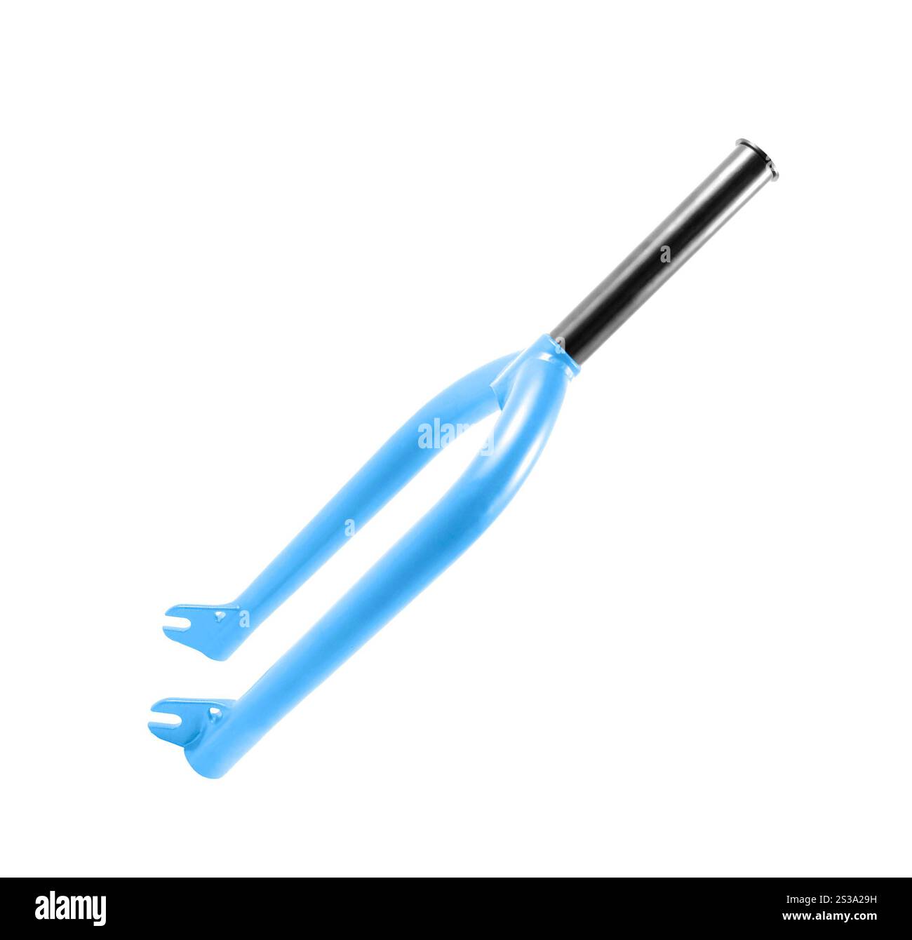 Fourche de vélo isolée sur blanc Banque D'Images