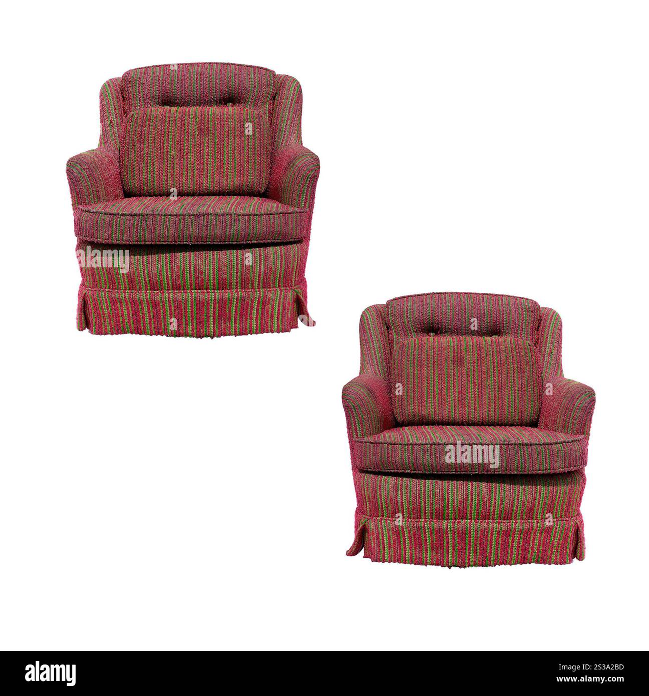 Fauteuil lumineux isolé sur blanc avec une ombre portée. Fauteuil lumineux isolé Banque D'Images