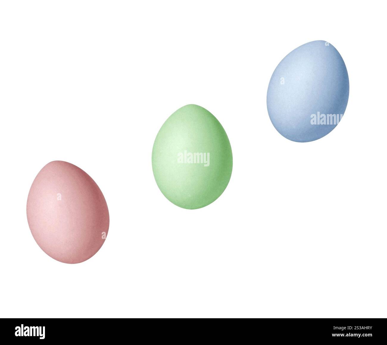 Oeufs colorés isolés sur fond blanc. Oeufs colorés sur fond blanc Banque D'Images