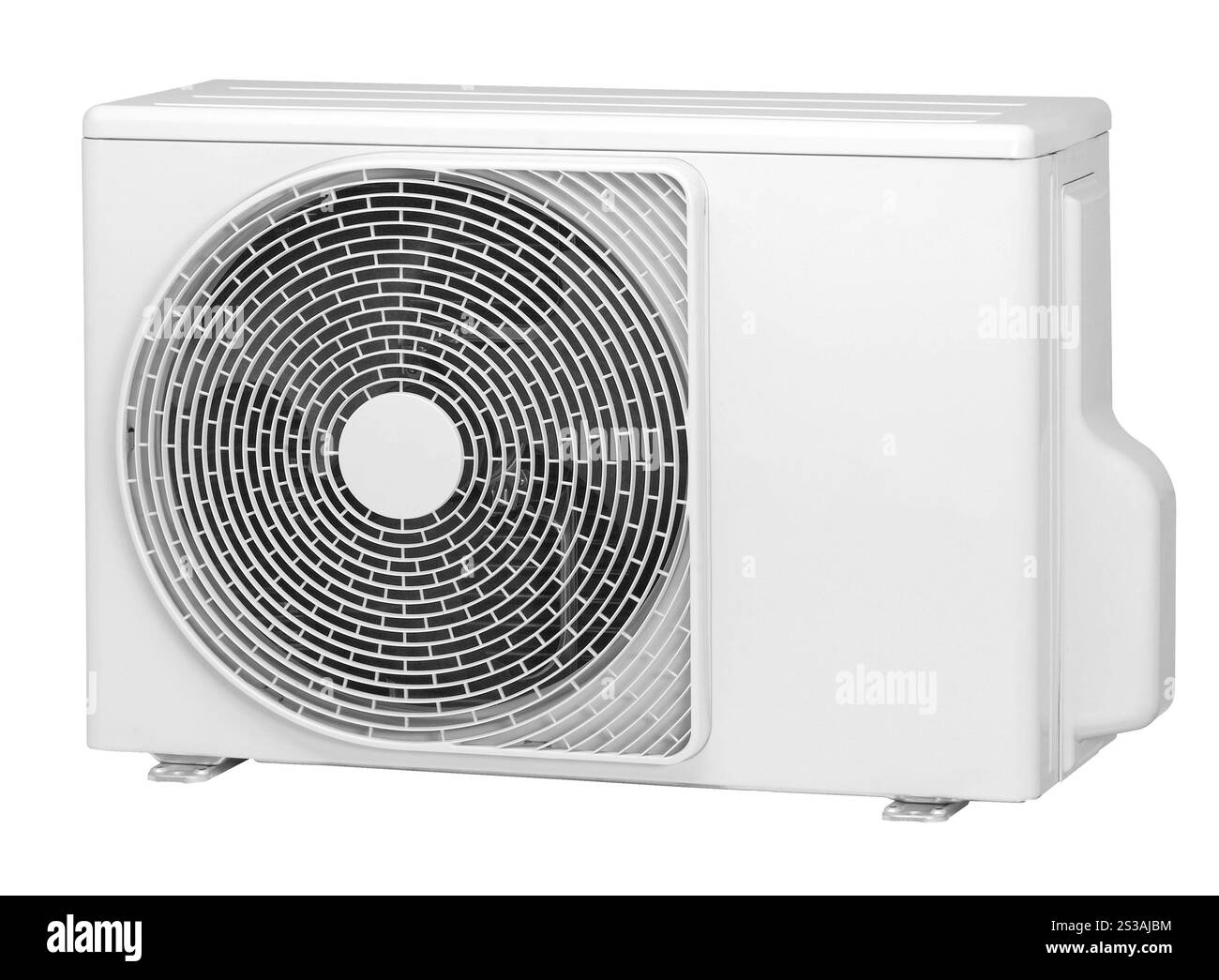 installation de climatiseurs sur un fond blanc isolé. installation de climatiseurs Banque D'Images