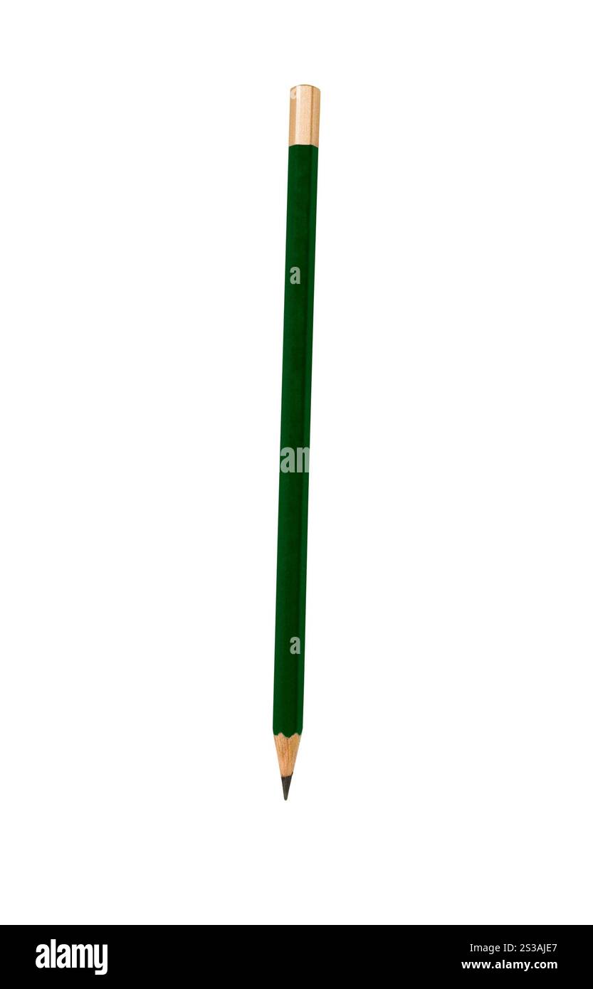 Crayon vert isolé sur blanc Banque D'Images Crayon vert isolé sur blanc Banque D'Images