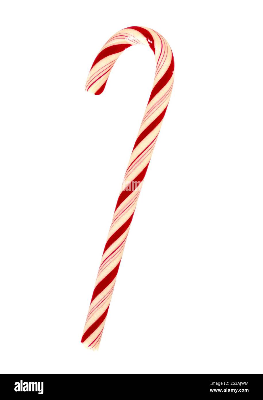 canne à bonbons isolée sur un fond blanc. canne de bonbon isolée Banque D'Images