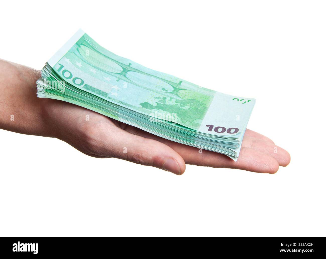 gros plan image de la main prenant plusieurs billets isolés sur fond blanc. gros plan de la main prenant plusieurs billets Banque D'Images