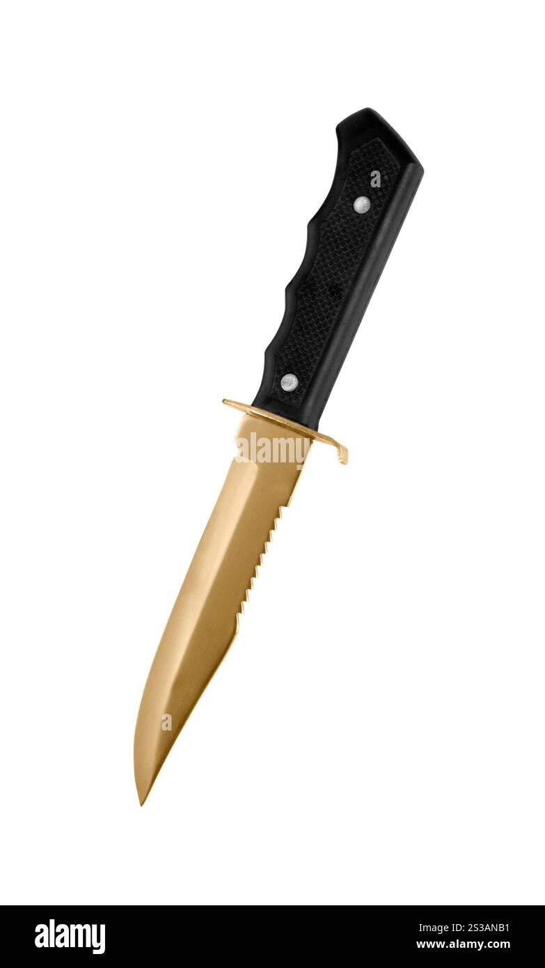 chasseur combat fait main couteau isolé. hunter combat couteau fait à la main Banque D'Images