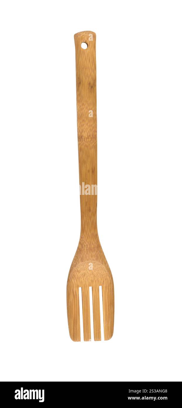 Fourchette en bois isolée sur fond blanc. Fourchette en bois Banque D'Images Fourchette en bois isolée sur fond blanc. Fourchette en bois Banque D'Images