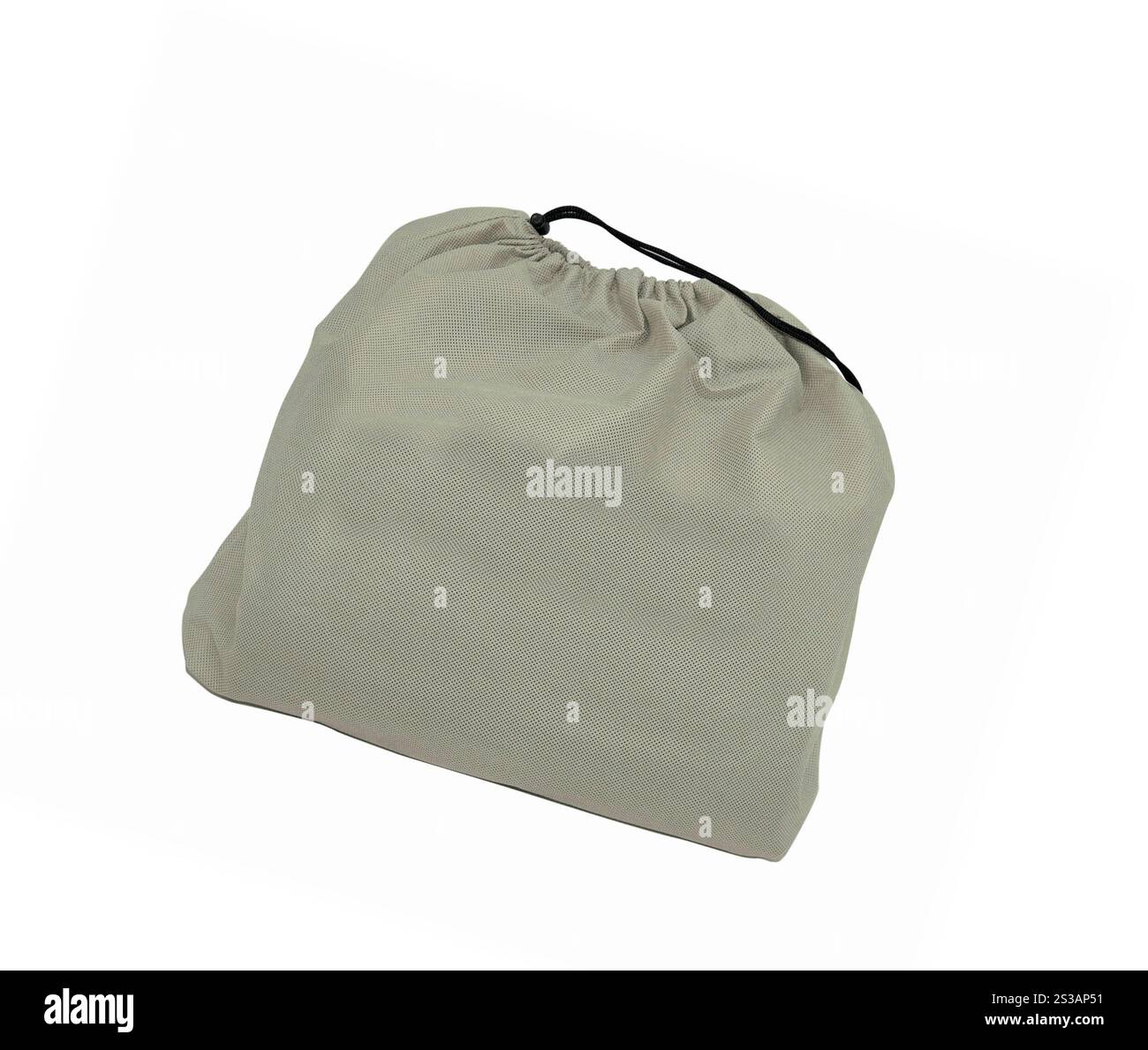 Sac en coton blanc sur fond isolé blanc. Banque D'Images