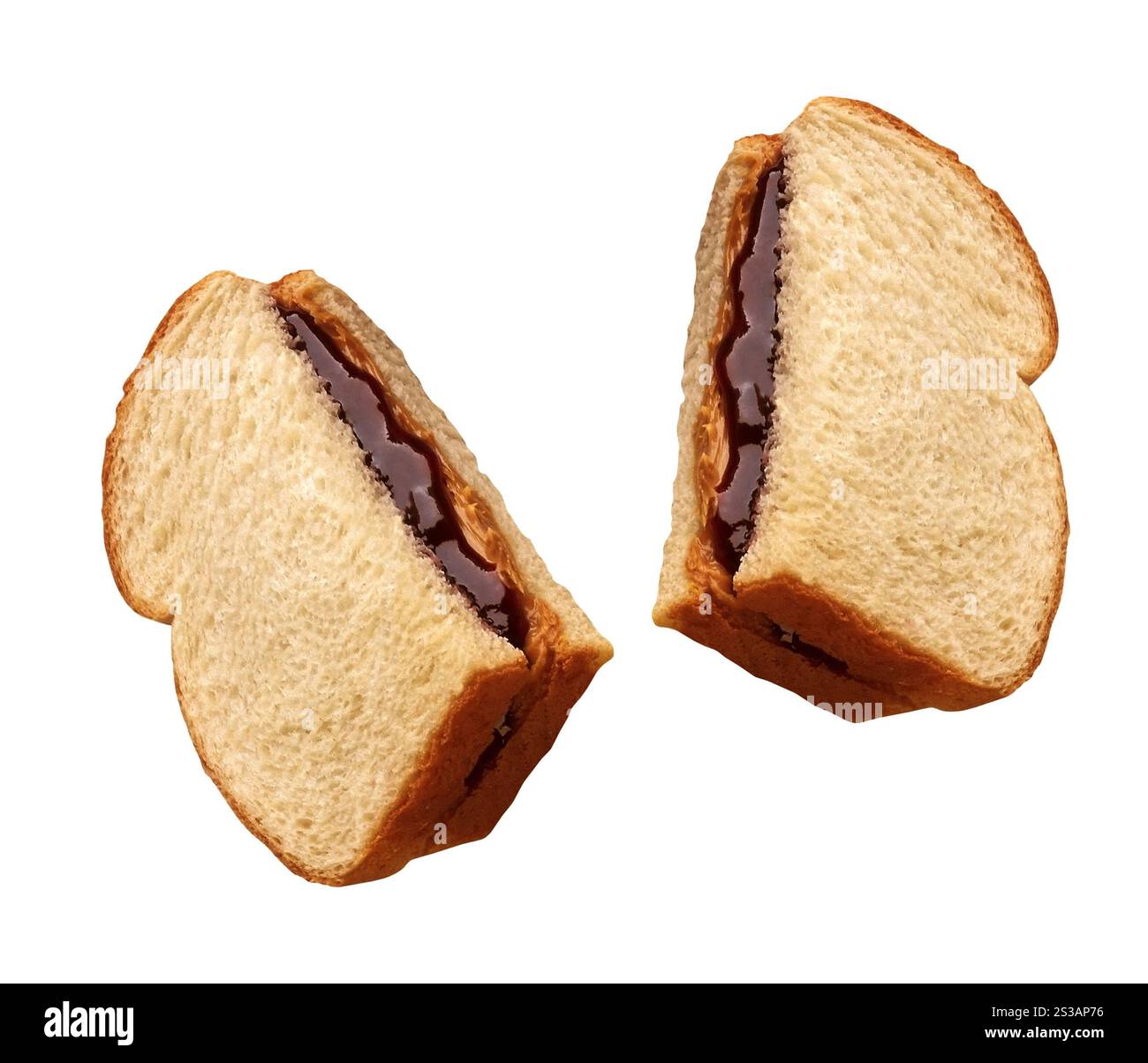 Pain avec de la crème au chocolat isolé sur fond blanc. Pain avec crème au chocolat Banque D'Images