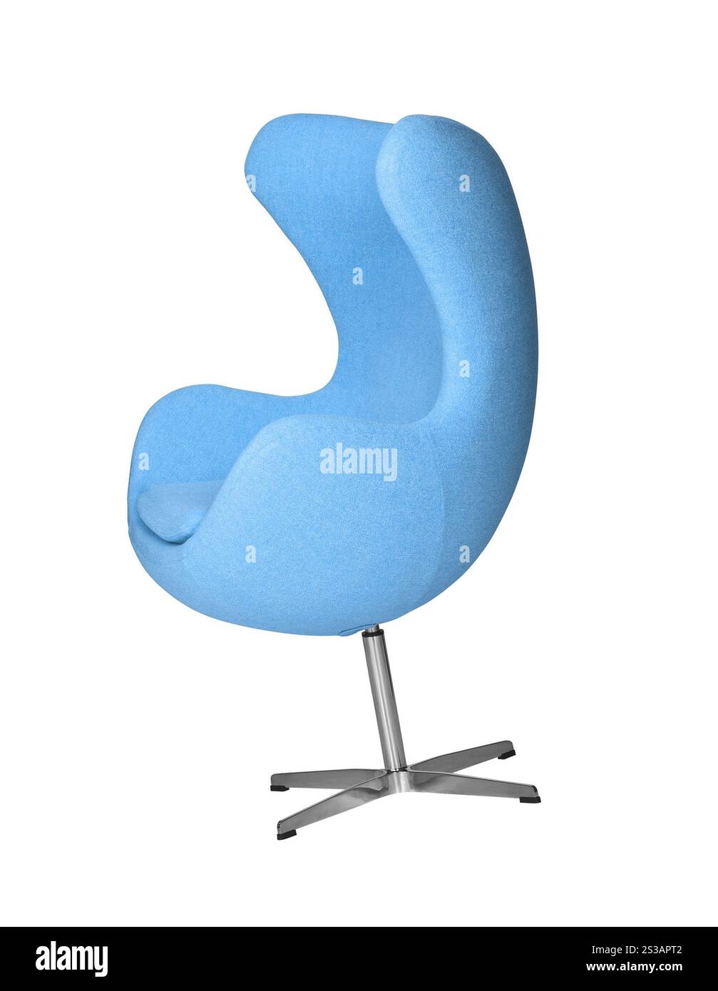 Chaise élégante bleue douce isolée sur fond blanc. Chaise élégante bleue douce isolée Banque D'Images