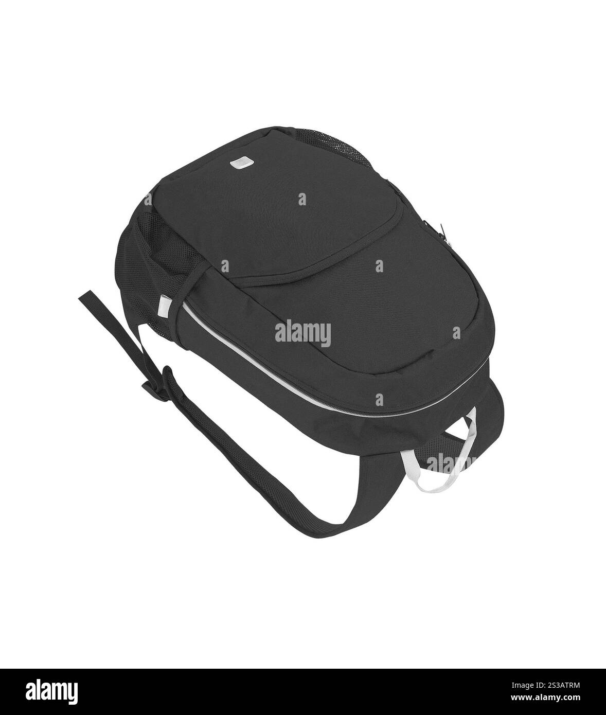 Sac à dos plein avec des livres d'étude isolé sur fond blanc. Sac à dos rempli de livres d'étude Banque D'Images