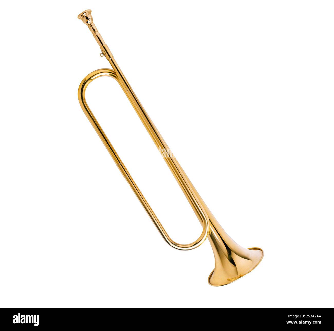 trombone un des instruments de musique isolé sur fond blanc. trombone un des instruments de musique Banque D'Images