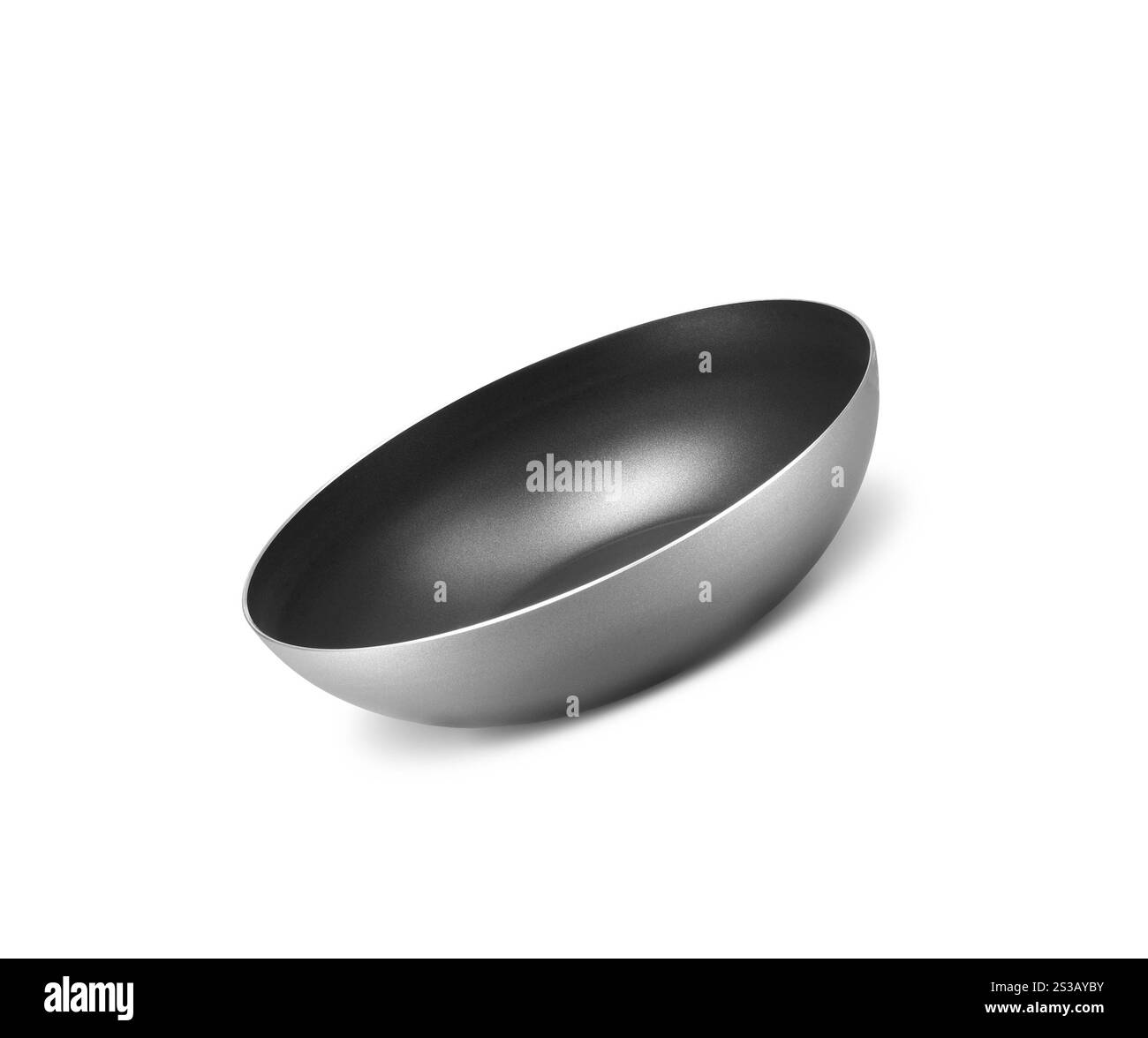 saladier noir isolé sur fond blanc. saladier noir isolé Banque D'Images
