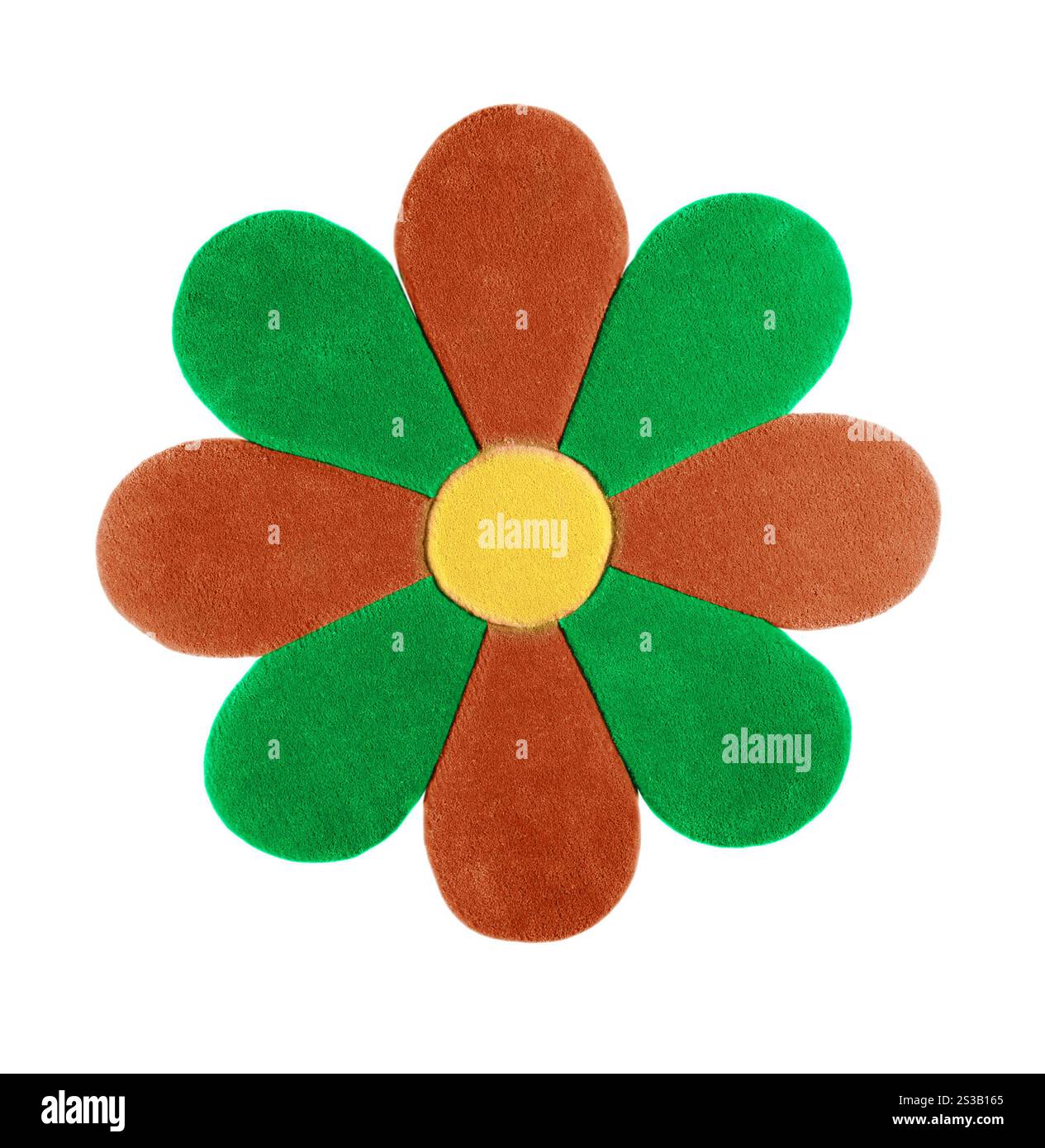 tapis en forme de fleur isolé sur fond blanc. tapis en forme de fleur Banque D'Images