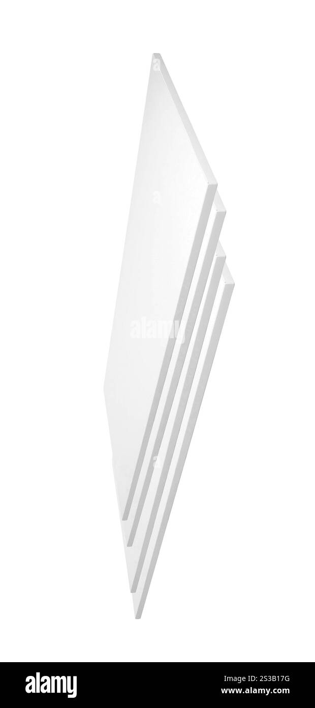 Planches en bois sur fond blanc Banque D'Images