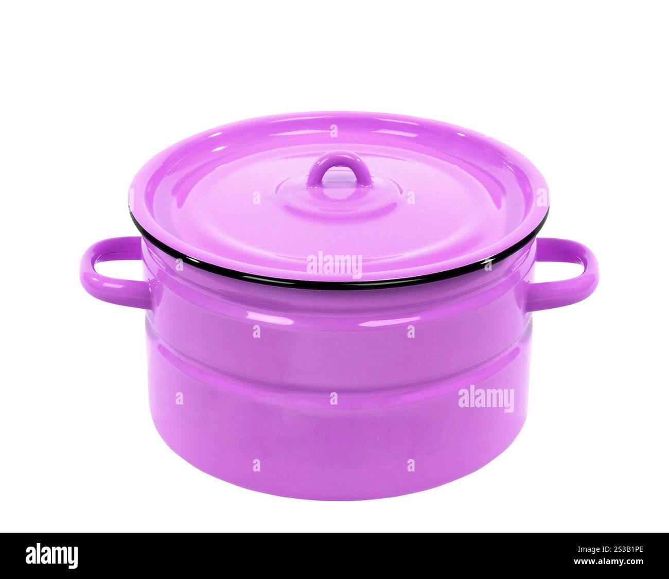 Pot rose isolé. Bleu pot isolé Banque D'Images