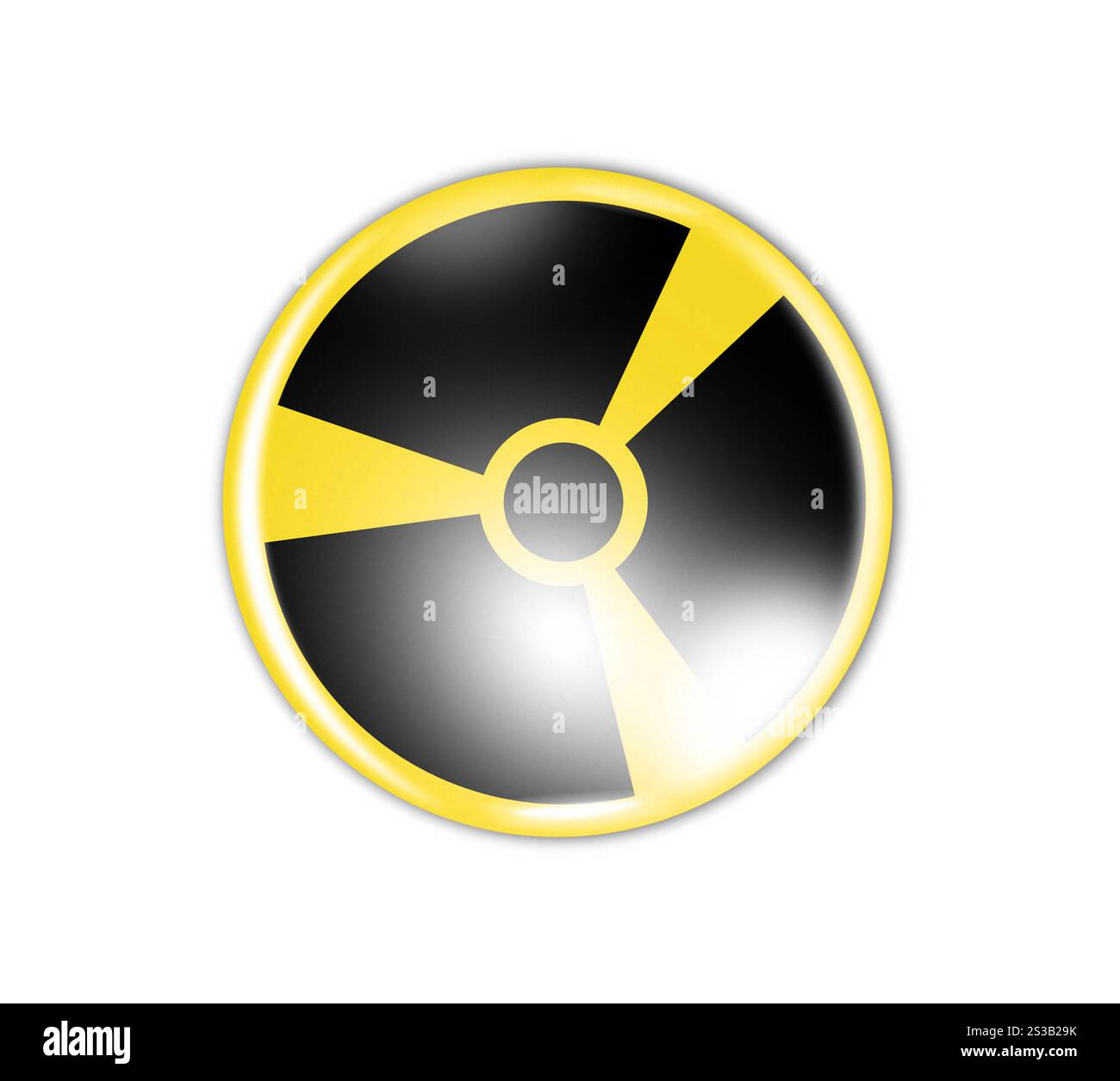 Signe de rayonnement en cercle isolé sur fond blanc. Signe de rayonnement dans un cercle Banque D'Images