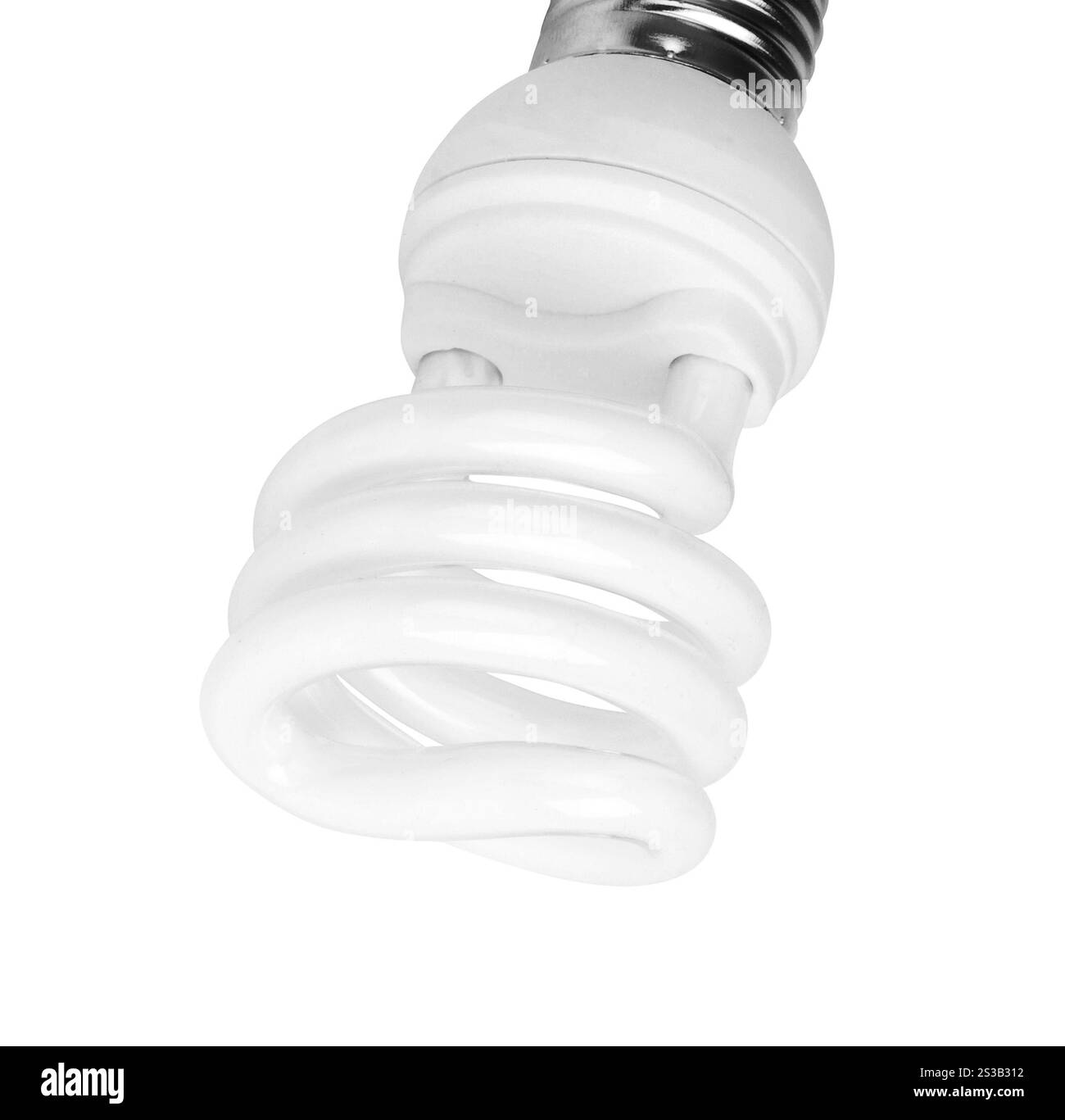 Ampoule fluorescente sur fond blanc. Ampoule fluorescente Banque D'Images