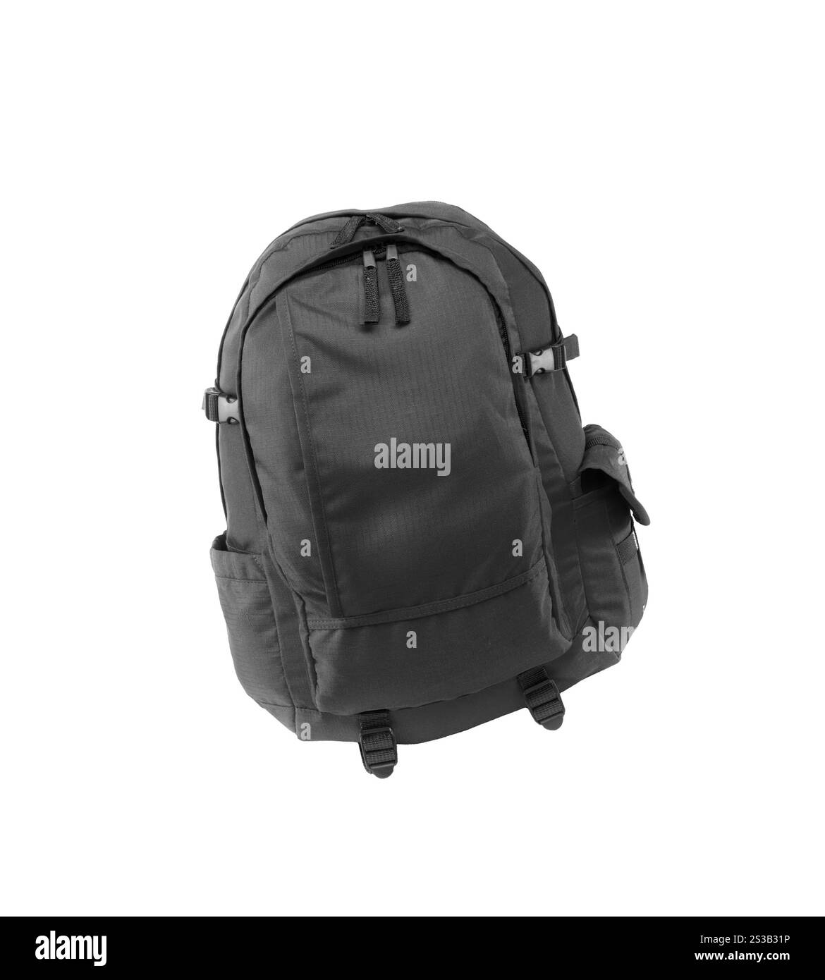 un sac à dos noir isolé sur un fond blanc. sac à dos noir isolé Banque D'Images