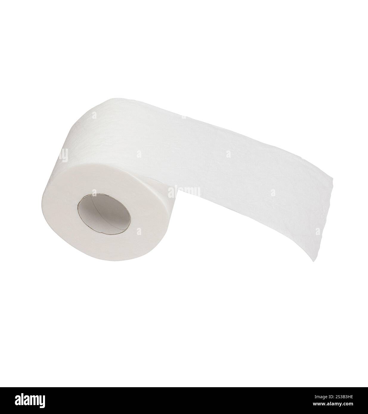 Papier toilette simple sur fond blanc. Papier toilette simple Banque D'Images